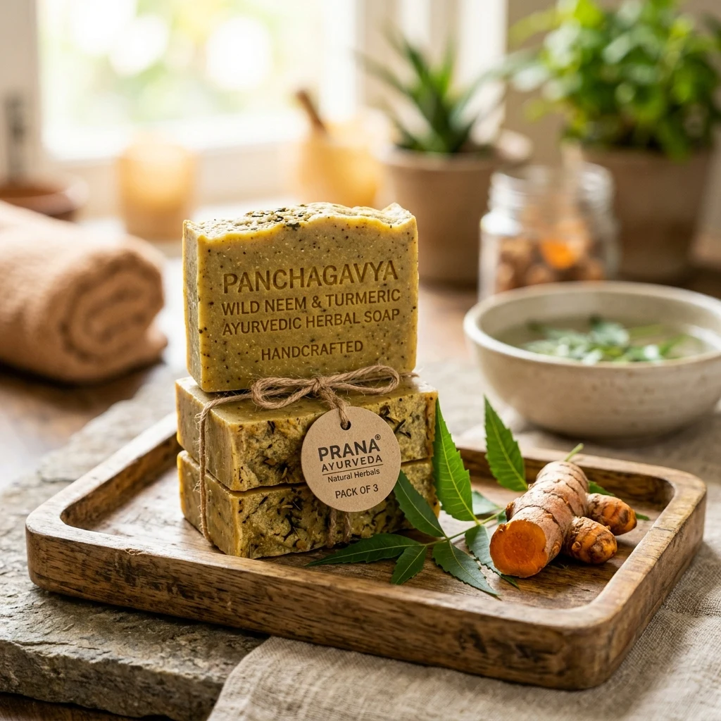 Panchagavya Ayurvedic Herbal Bath Bar (Pack of 3)